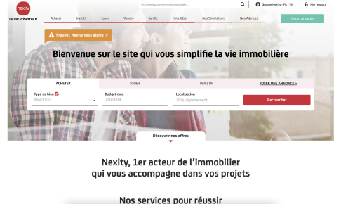 Page d'accueil du site Nexity